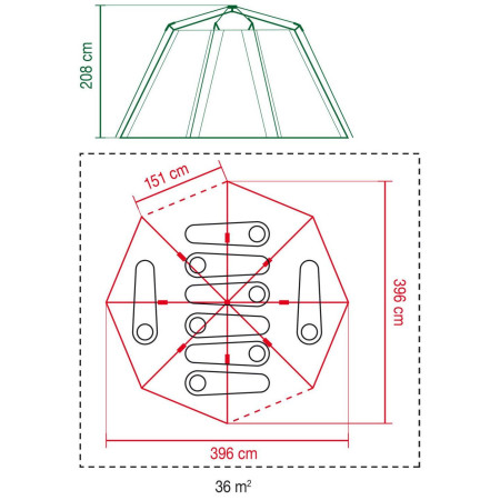 Coleman Cortes Octagon 8 Blue velký rodinný stan