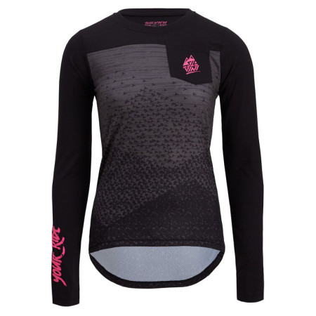 Női kerékpáros mez Silvini Ella fekete/rózsaszín