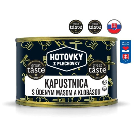 Hotovky z plechovky Káposztaleves füstölt hússal és kolbásszal 400 ml leves