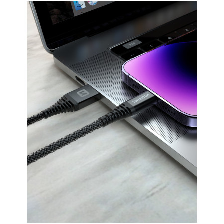 Swissten Aramid Reinforced USB/USB-C 1,5 m töltő és adatkábel