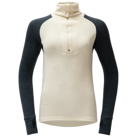 Devold Expedition Merino Silk Zip Wmn női funkcionális felső fekete/bézs Ink/Offwhite