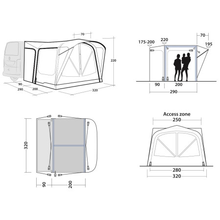 Outwell Park PowerAir elősátor