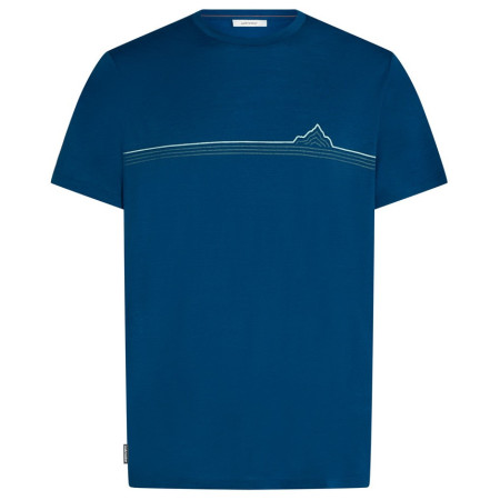 Icebreaker Men Merino 150 Tech Lite SS Tee Range Stripes férfi póló kék Atlantis