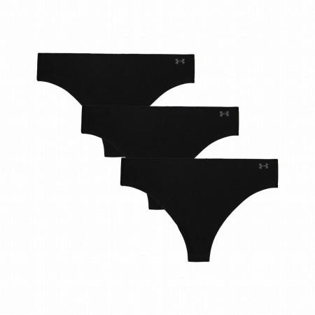 Under Armour Pure Stretch No Show Thong - Solid 3Pk női alsó fekete black