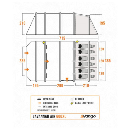 Vango Savannah Air 600XL Package családi sátor