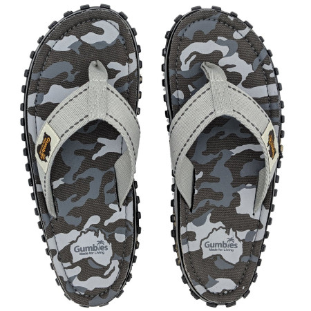 Gumbies Islander Grey Camouflage flip-flop