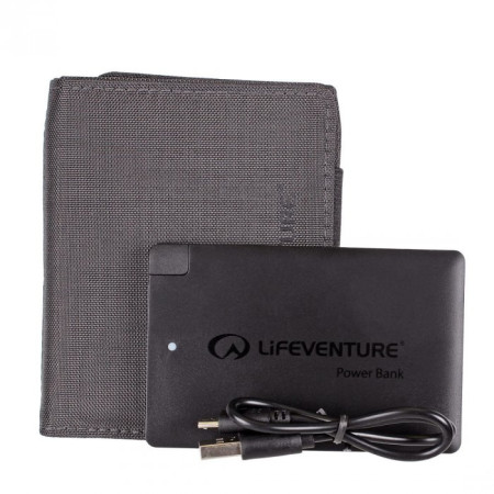 Pénztárca powerbankkal Lifeventure RFiD Charger Wallet szürke