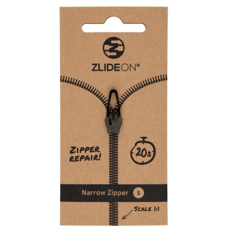 ZlideOn Opravný jezdec pro úzké zipy - S pót cipzár fekete black
