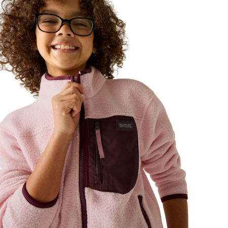 Regatta Junior Frankie Warm Fleece Pink Haze/Fig gyerek funkcionáls pulóver