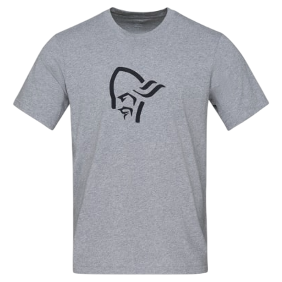 Norrona 29 cotton viking T-shirt férfi póló szürke Grey Melange/Caviar Black