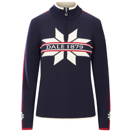 Dale of Norway Nåle Fem Sweater női pulóver kék/fehér Navy Offwhite Red Rose