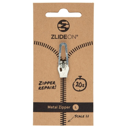 ZlideOn Opravný jezdec pro kovové zipy - L pót cipzár ezüst silver