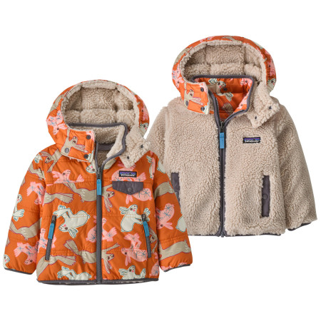 Patagonia Baby Reversible Tribbles Hoody - BNLM gyerek dzseki narancs/bézs Bunny Life: Marigold