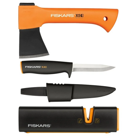 Fiskars X5 Fireplace set szerszámkészlet fekete/narancs FW25