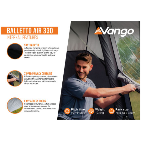 Vango Balletto Air 330 elősátor