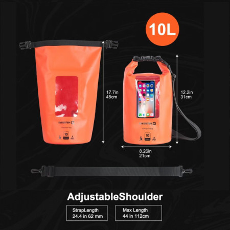 Swissten WATERPROOF ORANŽOVÉ (10L) vízálló tok
