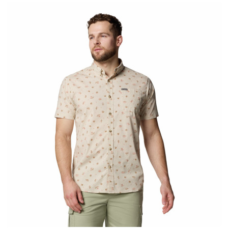 Columbia Rapid Rivers™ Printed Short Sleeve Shirt férfi ing bézs Dark Stone Deserted
