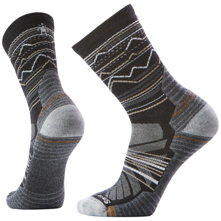 Smartwool Hike Light Cushion Mountain Range Crew zokni fekete/szürke CHARCOAL/LIGHT GRAY