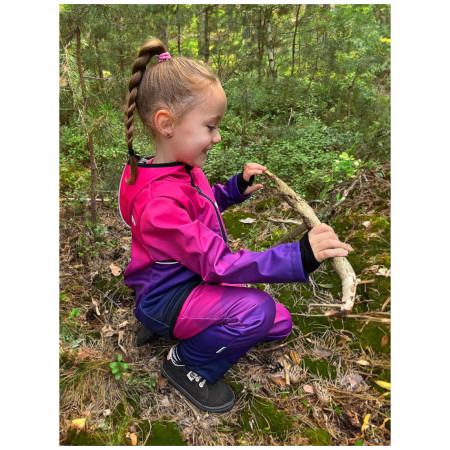 WAMU Mozaika purple gyerek softshell kabát