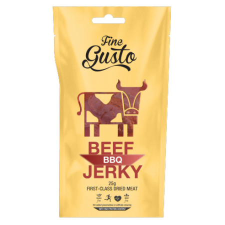 Száritott hús Fine Gusto Hovězí Jerky BBQ 25g