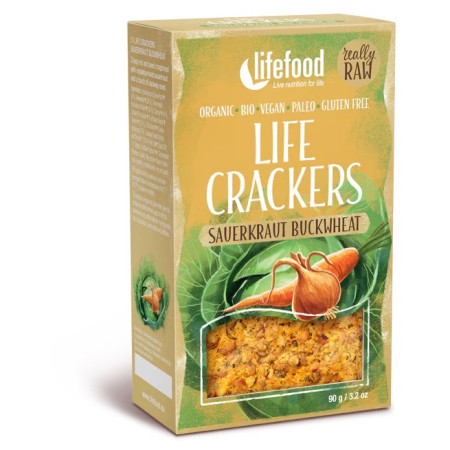 Lifefood LIFE CRACKERS Zelňáky RAW BIO 90 g sós keksz bézs