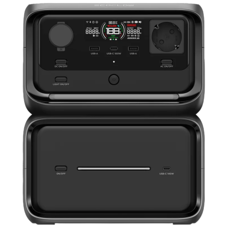 EcoFlow River 3 Plus - přídavná baterie 600 töltőállomás fekete černá