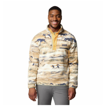 Columbia Helvetia™ II Printed Half Snap Fleece férfi pulóver bézs Lemon Wash Roaming