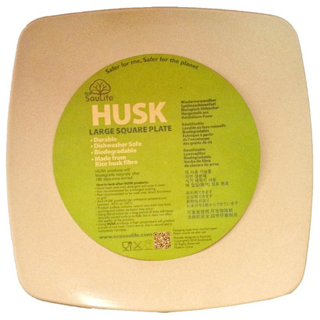 Tányér EcoSouLife Square Plate large natural