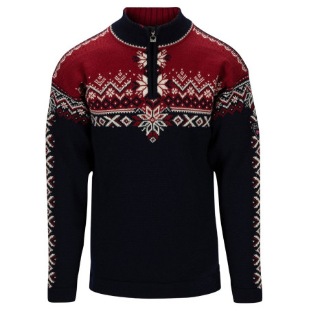 Dale of Norway 140th Anniversary Masc Sweater férfi pulóver sötétkék Navy Redrose Offwhite