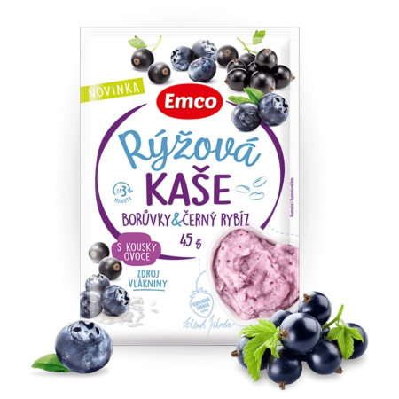 Emco Rizskása áfonyával és fekete ribizlivel 45 g kása