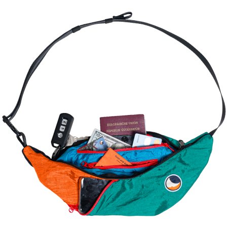 Ticket to the moon Upcycled Sling Bag Unique Edition övtáska