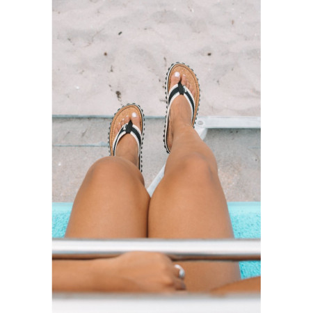 Gumbies Corker Natural Cork - Black flip-flop