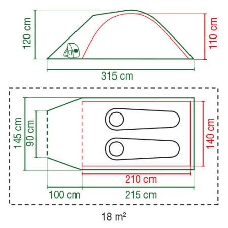 Coleman Darwin 2+ stan pro 2 osoby