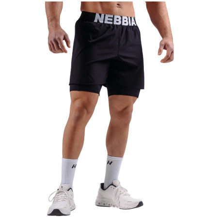 Nebbia Double-Layer Training Shorts Primal férfi rövidnadrág fekete BLACK