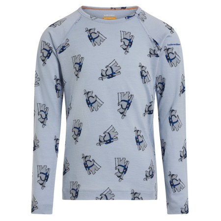 Icebreaker Kids M 200 Oasis LS Crewe Bear Tour AOP gyerek funkcionális felső világoskék Zinc Blue/Aop