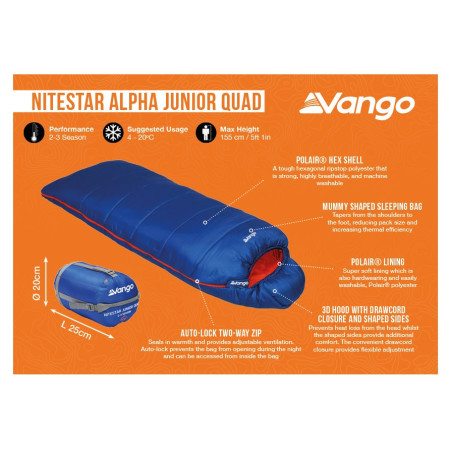Vango Nitestar Alpha Junior Quad gyerek hálózsák