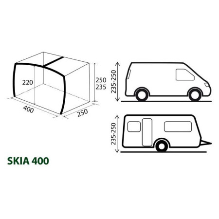 Brunner Skia 400 Aerocampin árnyékoló - kifeszített sátorponyva