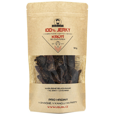 Jerky Usušil & Syn 100% Pulyka gyömbérrel 50 g barna