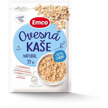Emco Natúr zabkása -30% cukorral 55 g kása