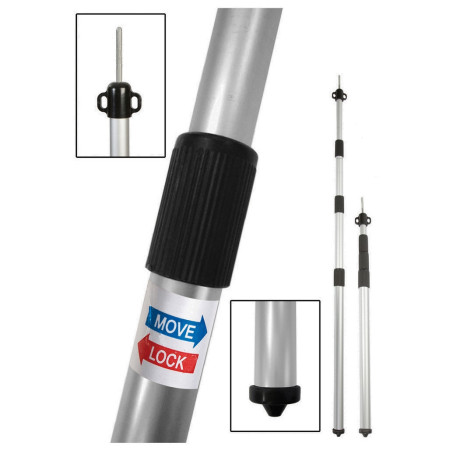 Teleszkópos sátoroszlop Bo-Camp Telescopic 106 - 280 cm ezüst