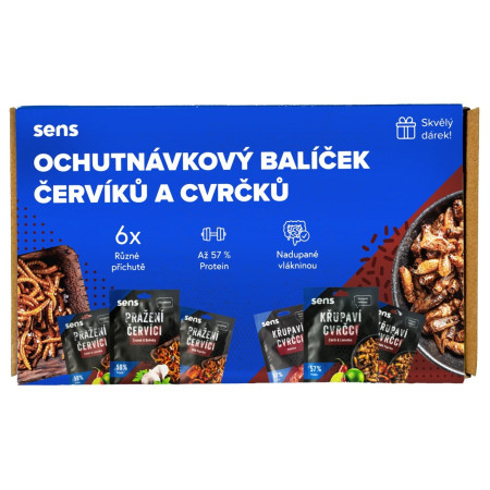 Sens Sens ehető rovarok Kóstolócsomag 6× tücsök és kukac ehető tücsök