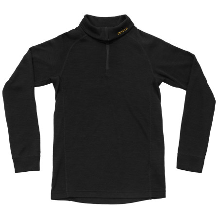 Devold Duo Active Merino Zip Neck Jr gyerek funkcionáls pulóver fekete BLACK