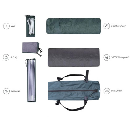 Zulu Dome 4 Plus Black 4 személyes sátor