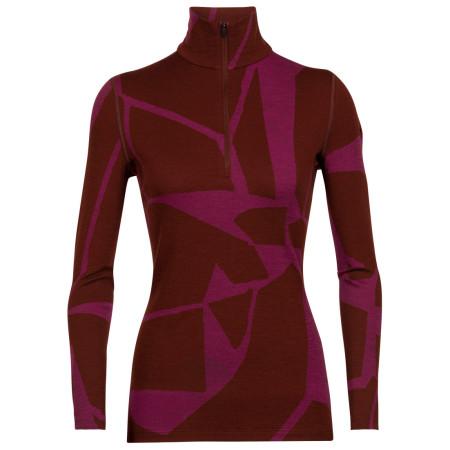 Icebreaker 250 Vertex LS Half Zip Fractured Landscapes női funkcionális pulóver piros