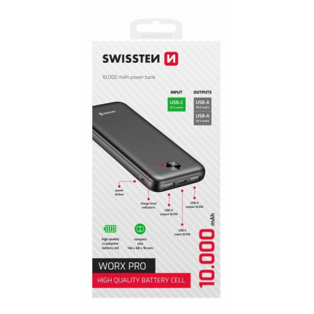 Swissten Worx Pro 10000 mAh powerbank