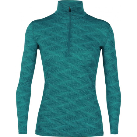 Női póló Icebreaker Women`s 200 Oasis Long Sleeve half zip Curve zöld Kingfisher/ARCTIC TEAL