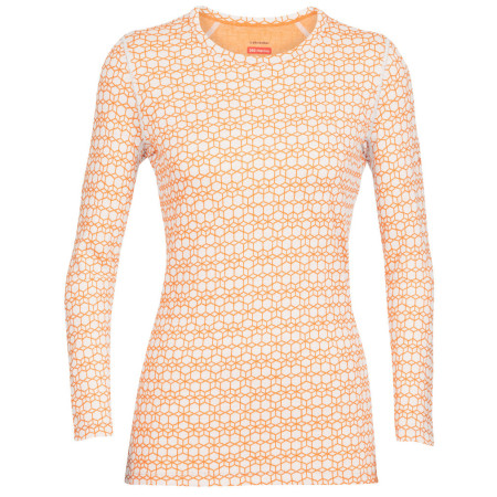 Icebreaker 250 Vertex LS Crewe Alpine Geo női funkcionális felső világos narancssárga