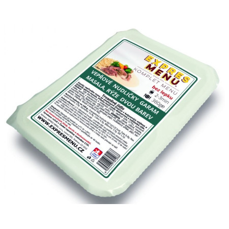 Expres menu Sertés falatok garam masala, kétszínű rizs 380 g