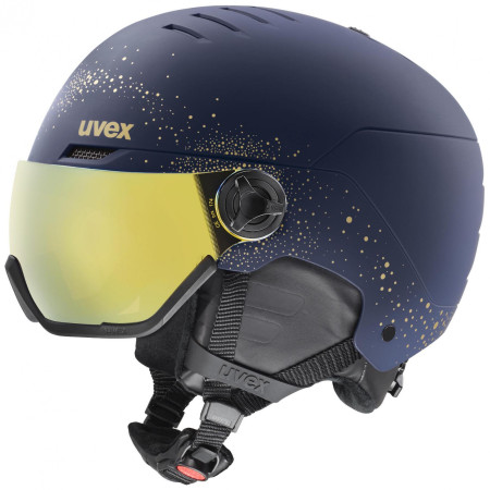 Uvex Wanted Visor WE női sí bukósisak sötétkék polar sparkles-gold matt