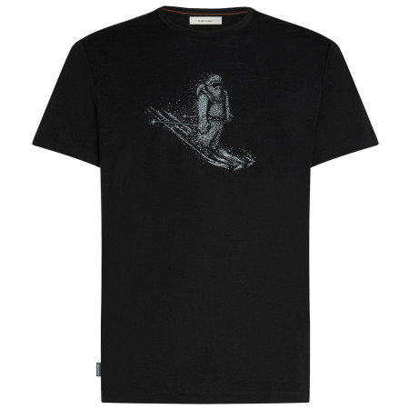 Icebreaker Merino 150 Tech Lite Skiing Yeti férfi póló fekete Black